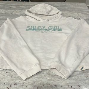 SALTY GIRL CROPPED WEATHERED TERRY HOODIE